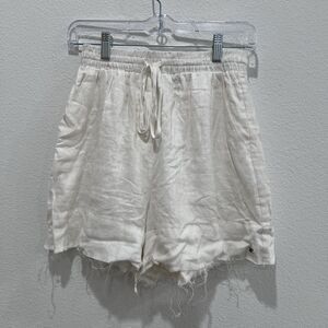 Ghanda Women’s Linen Shorts Small Softgirl Distressed Beach Neutral Vacation